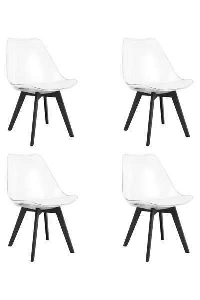 Oskar Scaun de dining MARK din polipropilenă, transparent, set de 4, picioare...