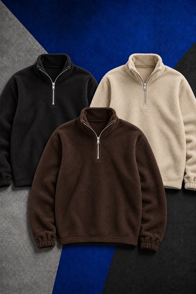 DAMGA JEANS 3 ανδρικά φούτερ με φερμουάρ, άνετης γραμμής, για καθημερινή χρήσ...