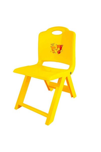 China Foldable Plastic Kids Chair with Backrest, Yellow