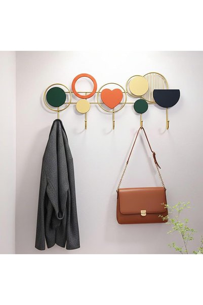 GENERAL Wall Mounted Coat Hooks No Drilling Stainless Steel Heart Shape Coat ...
