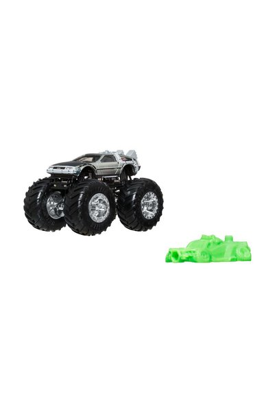 mattel Hot Wheels Monster Trucks Mașina timpului din Înapoi în viitor, vehicu...