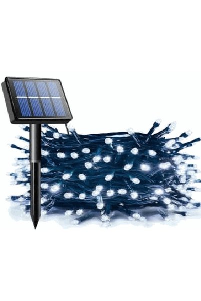 Genos Instalație de Crăciun solară, 30 m, 300 LED, alb rece