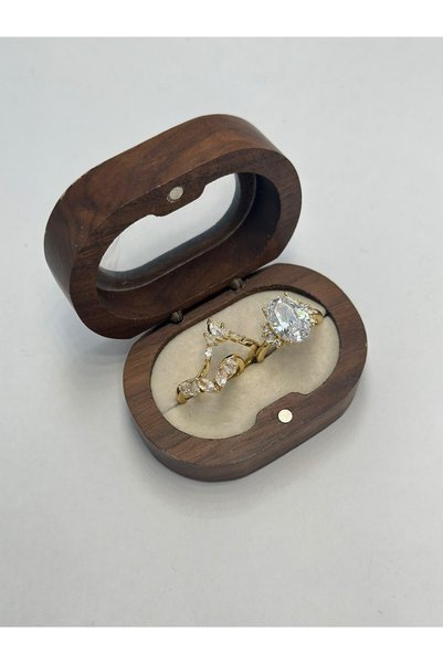 BYYEŞO Oval Kesim Set Yüzük (Çelik)