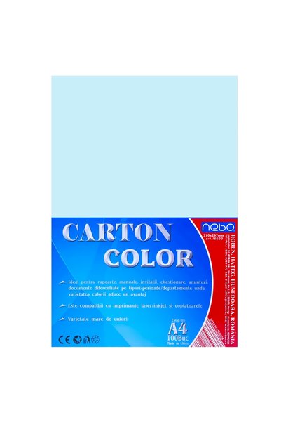 NEBO Colored Cardstock A4 250 g, Set of 100, Azure