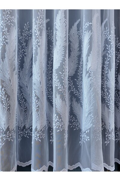 ArasyaHome Perdea din Bambus cu Broderie Albă 25pr406