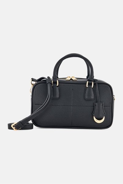 Sisley Women Brand Logo Handbag, Black