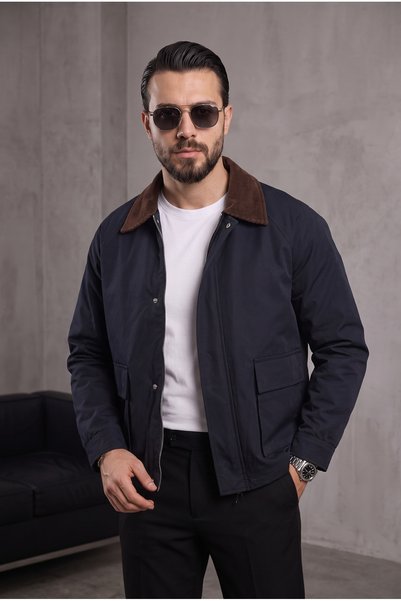 BASEL.CO Casual Gabardine Jacket/Coat with Pouch Pockets