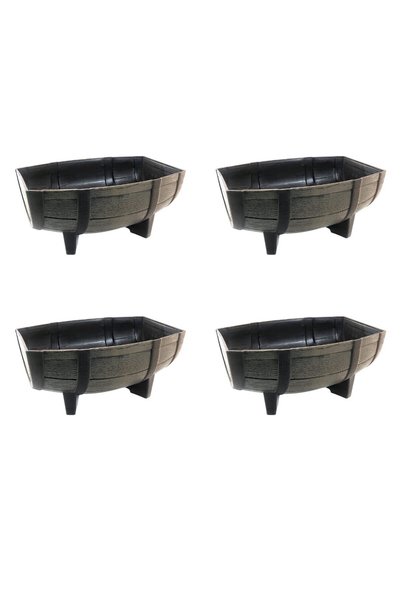 WISDOM Set 4 ghivece pentru flori model butoi 41x29x19 cm
