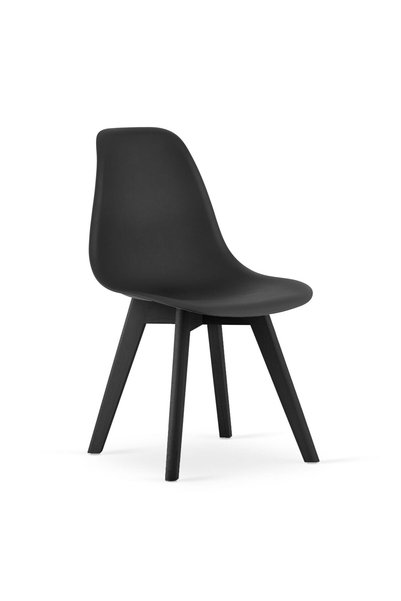 WISDOM Scaun bucatarie/living, Artool, Kito, PP negru, picioare lemn negru, 4...