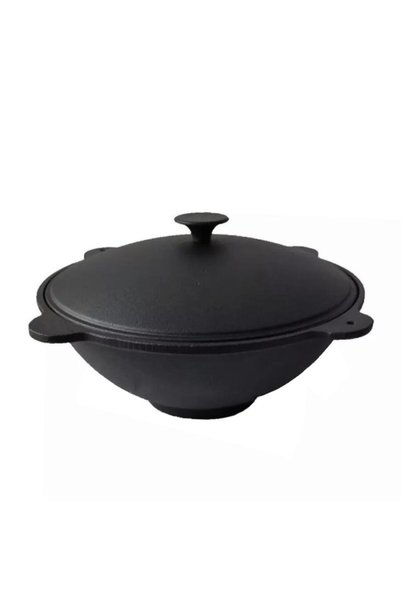WISDOM Oala de fonta tip wok, cu capac, 51.5x26 cm, Perfect Home