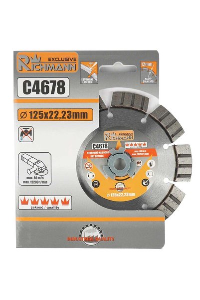 WISDOM Disc diamantat segmentat, beton armat, borduri, caramida, taiere uscat...