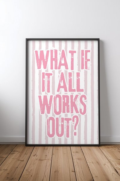 KEYFHOME Inspirativni citat: Šta ako uspe? Poster sa crnim okvirom od MDF-a, ...