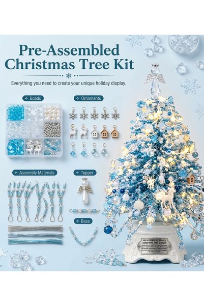 Tessero Kit creatie brad de Craciun DIY, set decorativ festiv complet cu marg...