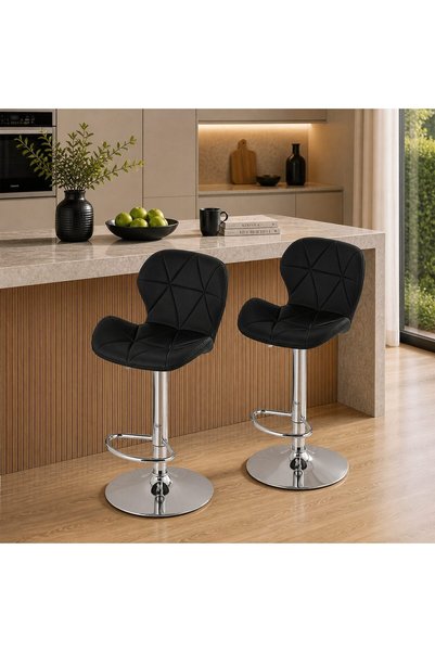 WISDOM Set 2 scaune de bucatarie/bar, Artool, West, rotativ, piele ecologica ...