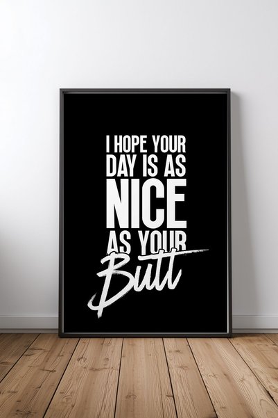 KEYFHOME Smešan citat o zadnjici, slika na MDF-u sa crnim okvirom, poster, de...