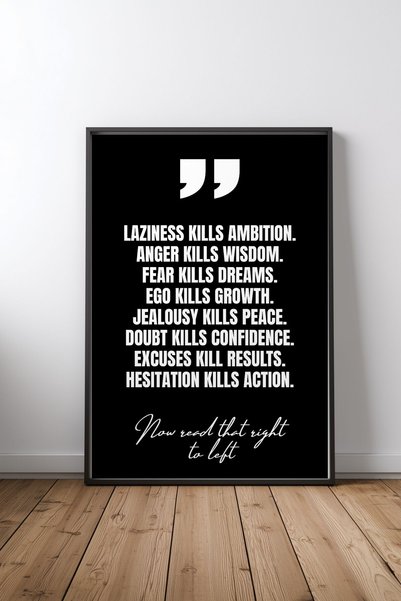 KEYFHOME Inspirativni citat o ubijanju, poster sa crnim okvirom od MDF-a, dek...