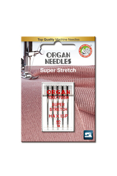 ORGAN NEEDLES Ace de cusut casnice Organ Super Stretch - finete 90, 5 buc