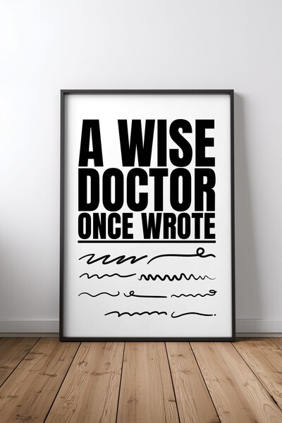 KEYFHOME Wise Doctor Quote Σχέδιο 2 Πίνακας MDF με μαύρο πλαίσιο, αφίσα, διακ...
