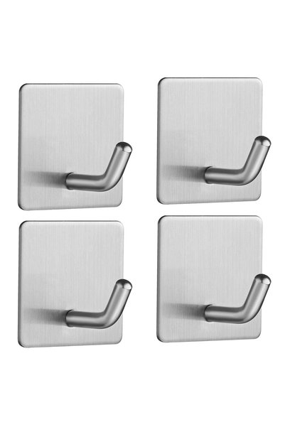 JSB JS Self Adhesive Hook Heavy Duty Sticky Hooks 6 Pack SUS304 Stainless Ste...