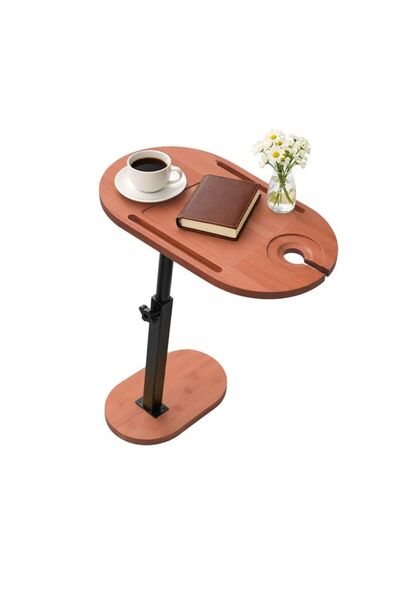 Relaxdays Bamboo side table, adjustable