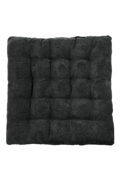 CATIANO Perna Scaun Decorativa Chenile Neagra 40x40cm