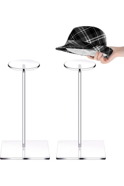 MAKINGTEC 2 Set Clear Acrylic Hat Stand and Wig Display Rack, Hat Stands for ...