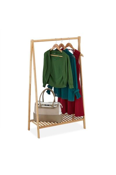 Relaxdays Suport pentru haine din bambus, 67 cm