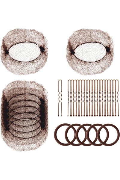 ALMEKAQUZ Invisible Hair Nets,Hair Nets with U Shaped Pins Set and Hair Bands...