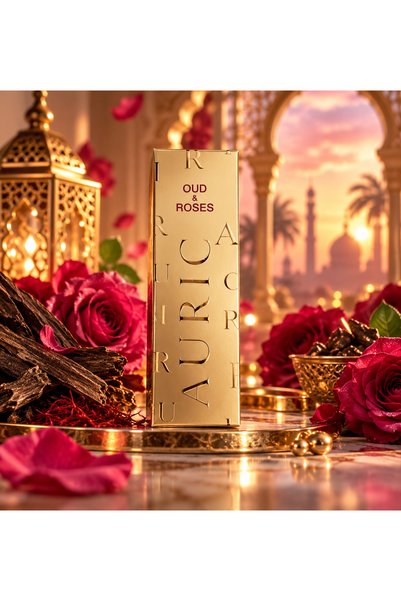 Ahmed Al Maghribi Oud & Roses Auric Extrait de Parfum 5ml for Men & Women