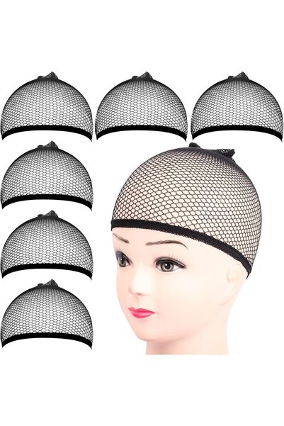 GENERAL 6PCS Wig Cap, 6PCS Black Mesh Wig Cap Net, Closed End Hair Mesh Net, ...