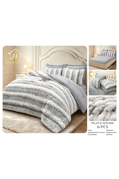 CasaDesteapta.ro Pilotă dublă 200x230 cm în set de 6 piese, față din blăniță ...