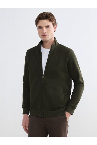 LC Waikiki Regular-Fit, Mock Neck Men’s Zip-Up Sweatshirt for Style-Conscious...
