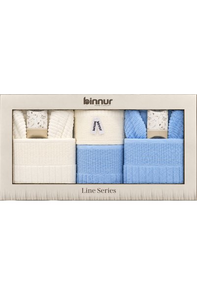 BİNNUR HOME مجموعة رداء حمام مكونة من 10 قطع في صندوق هدايا الزفاف