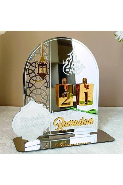 Generic تقويم عد تنازلي لرمضان 2026، ديكور طاولة عيد مبارك من الأكريليك