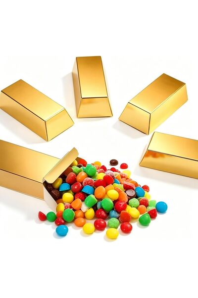Generic 24-Piece Fake Gold Bar Gift Set - Golden Candy Boxes for Eid, Ramadan...