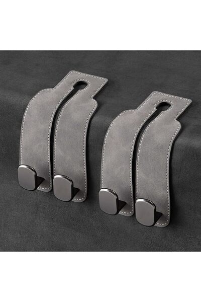 Generic 2 Pcs Car Headrest Leather Hooks, 2 in 1 Multi-Functional Double Hook...