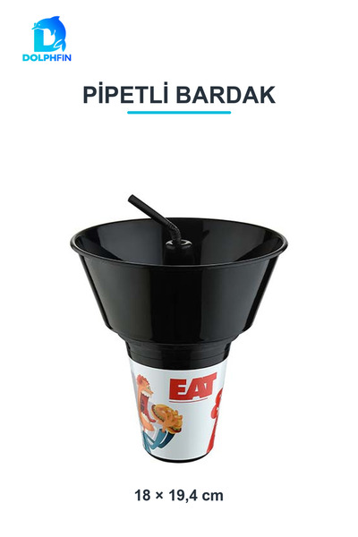 DolphFin Egyptian-Style Cup with Straw for Serving Beverages and Snacks