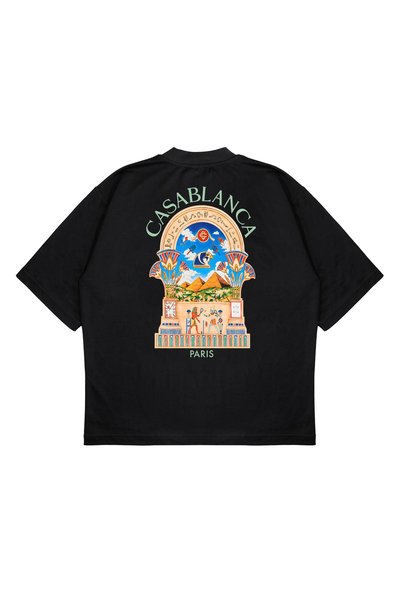 TRAGEDY Unisex Oversize Casablanca Paris Logo Baskılı Boxy Fit Kalın Kumaşlı (240gsm) T-shirt