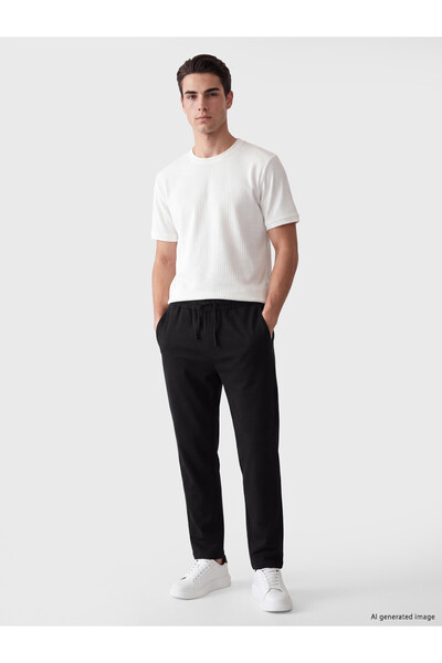 LC Waikiki Özmarka New Season Black Standard Fit Men's Sweatpants