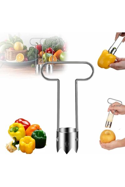 Generic قطعة واحدة من أداة إزالة بذور الفلفل الأحمر وقاطع لب الخضروات