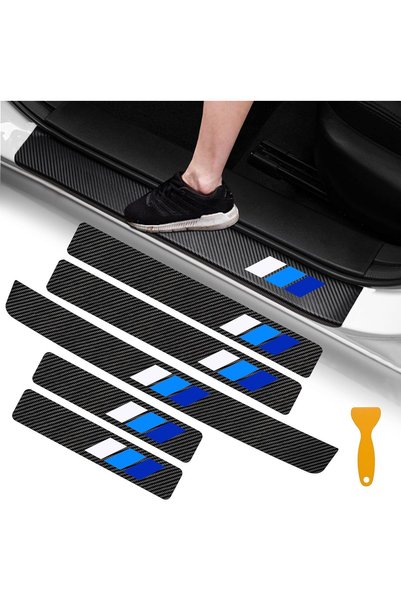 Generic 5PCS Door Sill Guard Decoration Stickers Universal Fit to All Cars Fi...