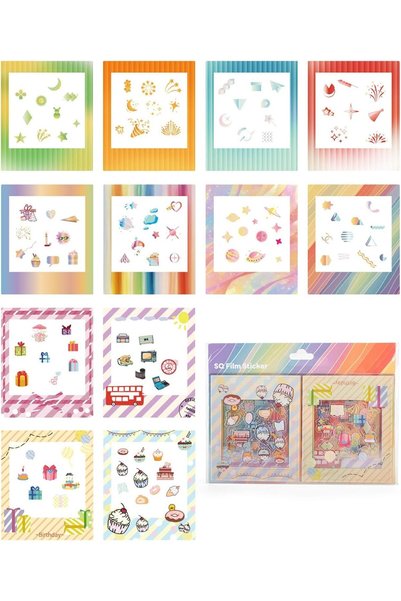 Generic مجموعة من 12 ملصقًا لإطارات الصور مخصصة لأفلام Instax Square الفورية ...