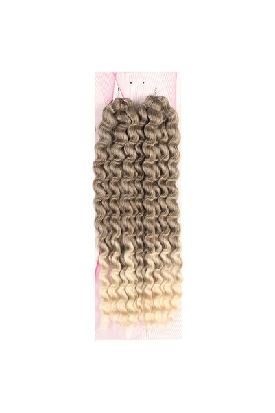 Efnaz style Nice Bulk Afro Su Dalgası Saç - Küllü Kahve / Platin Ombreli