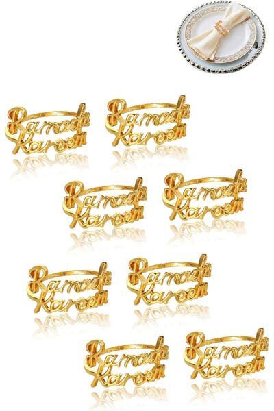 Generic 8PCS Ramadan Kareem Napkin Rings Set, Eid Mubarak Alloy Buckles, Eleg...