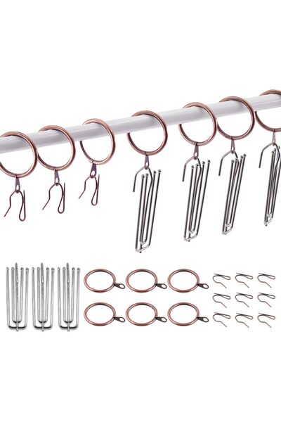 Generic 120Pcs Red Bronze 1.35 Inch - 30mm Metal Drapery Curtain Rings Curtai...