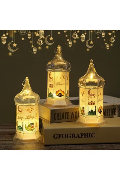 Generic Eid al-Adha Hanging Lantern Lights Decorations, Led Candle Light Moon...