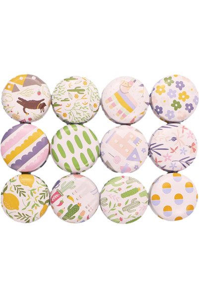 Generic 12 Pcs Mini Round Tinplate Candle Tin Jars with Lids, Lovely Cartoon ...