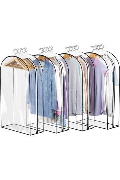 Generic 10" Clear Garment Bag for Hanging Clothes, Suit Bags for Closet Stora...