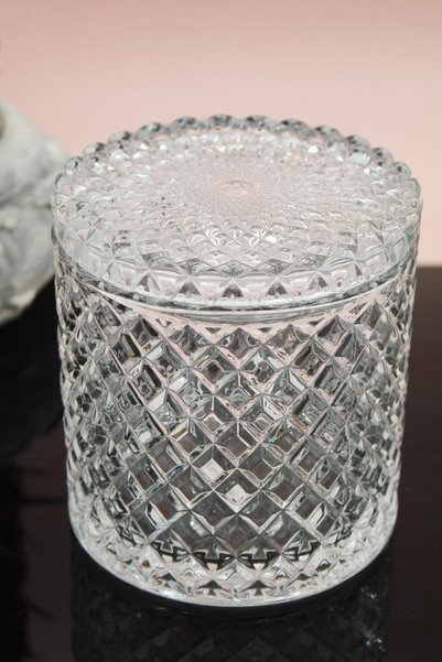 ÇELİKAY I Deli Glasware Glass Lidded Sugar Bowl 11x11 Cm TG1030-5.5A