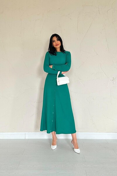 WeShaya Green Corduroy Blouse & Skirt Set